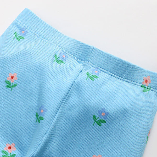 Toddler & Kids Ballerina Sweatshirt and Blue Floral Leggings Outfit - Yarafly