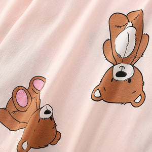 Girls Toddler & Kid Pink Bear Buddy Pajama Set - Yarafly