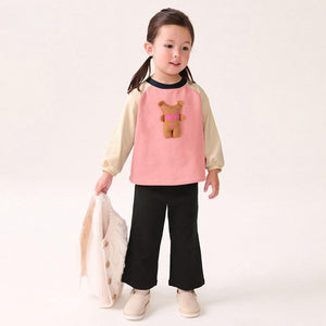 Toddler & Kids Pink Teddy Bear Long Sleeve Top and Black Pants Set - Yarafly