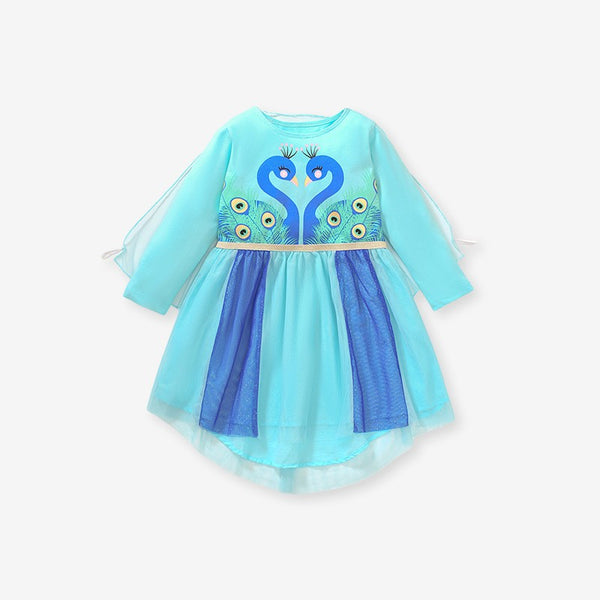 Toddlers & Kids Peacock Princess Dress - Yarafly