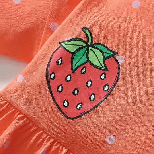 Toddlers & Kids Strawberry Polka Dot Dress - Yarafly