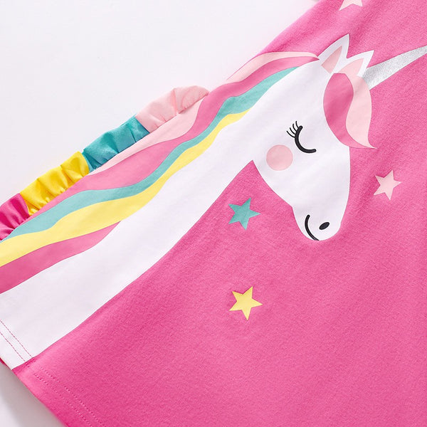 Toddlers & Kids Magical Unicorn Raglan Dress - Yarafly