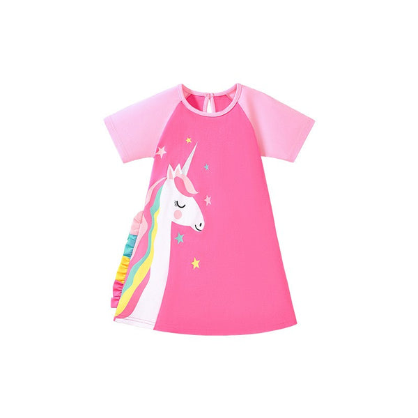 Toddlers & Kids Magical Unicorn Raglan Dress - Yarafly