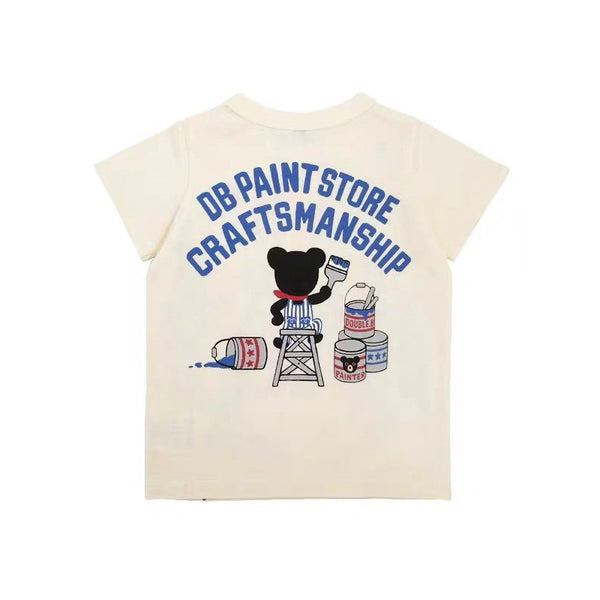 Boy and Girl Playful Paint Shop Bear T-Shirt for Baby, Toddler & Kids - Yarafly