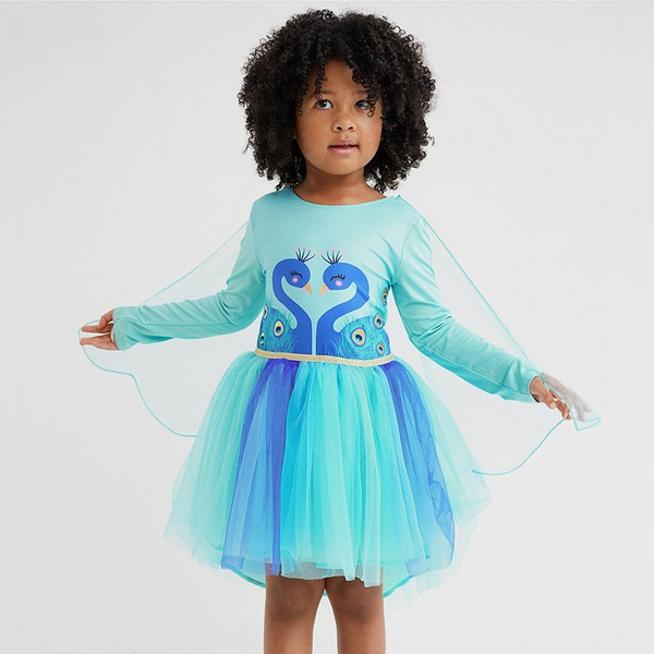 Toddlers & Kids Peacock Princess Dress - Yarafly