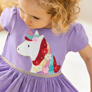 Kids & Toddlers Purple Unicorn Dress - Yarafly