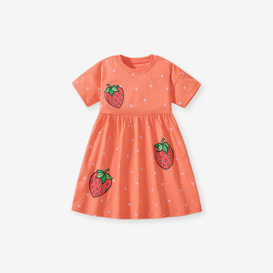 Toddlers & Kids Strawberry Polka Dot Dress - Yarafly
