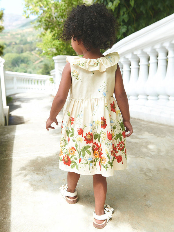 Toddlers & Kids Garden Ruffle Collar Dress - Yarafly