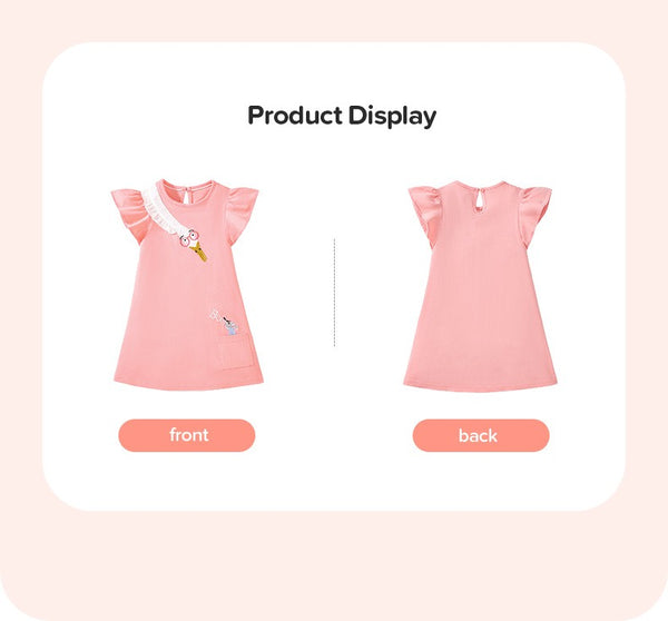 Toddler & Kids Goose Embroidered Ruffle Dress - Yarafly