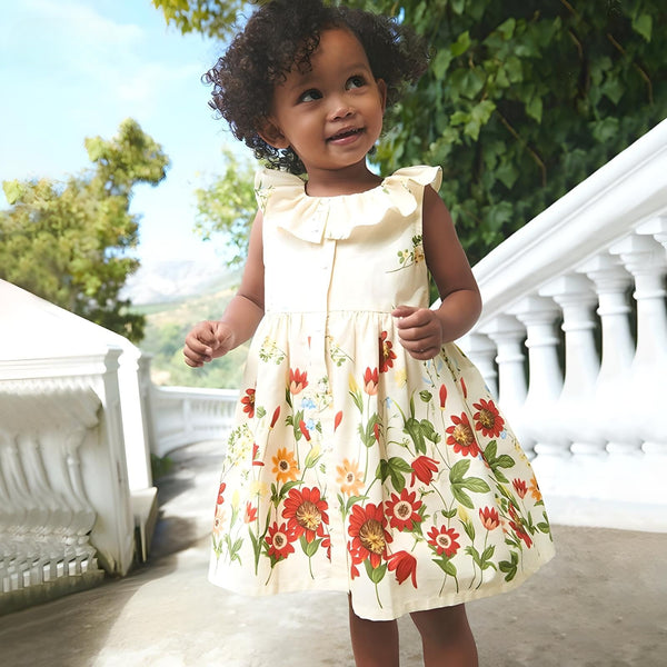 Toddlers & Kids Garden Ruffle Collar Dress - Yarafly