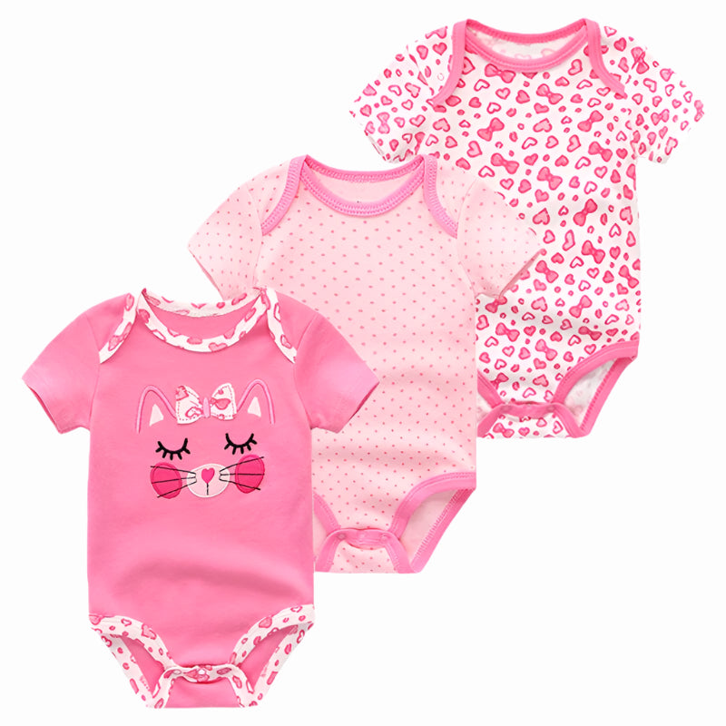 pink baby girl bodysuit 3-pack Arabella by Yarafly, a soft cotton baby shower gift