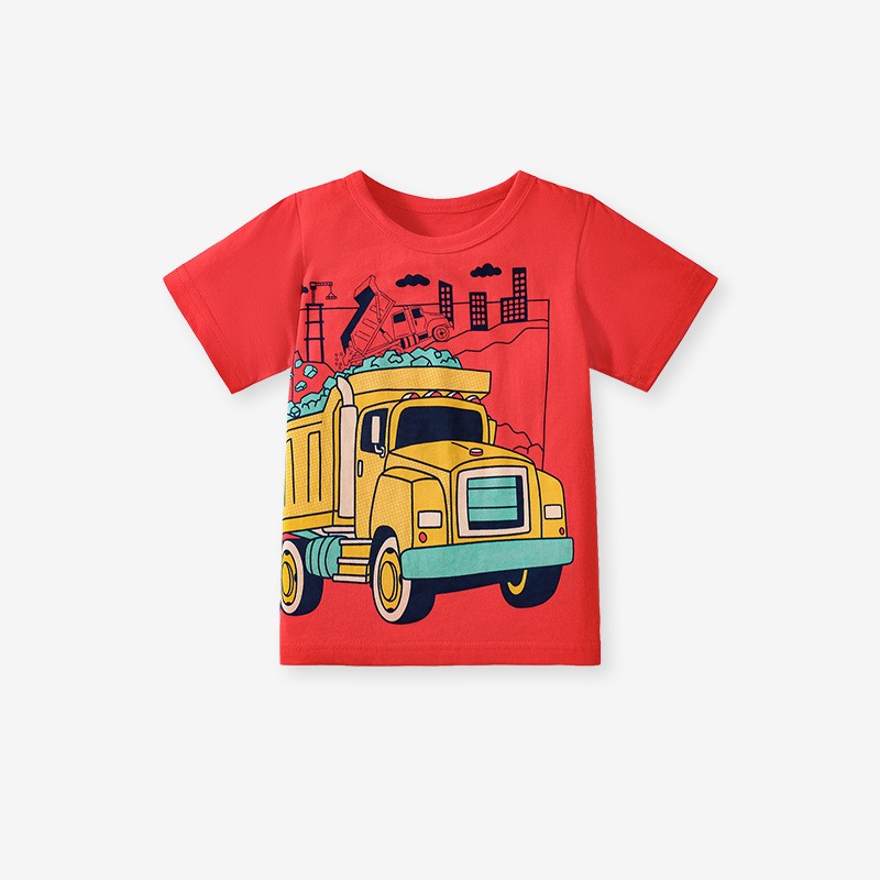 construction truck graphic t-shirts for toddlers and kids 2T-7T Yarafly