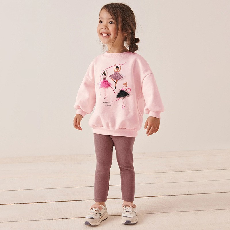 toddler girl pink ballerina two-piece outfit set 2T-6T Yarafly