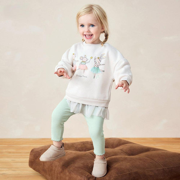 Toddler & Kids Dancing Friends Ballerina Sweatshirt Outfit – Pink or Light Pink