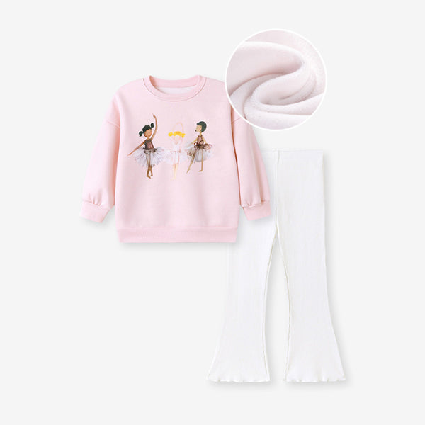 Toddler & Kids Ballerina Sweatshirt & Flared Pants Set