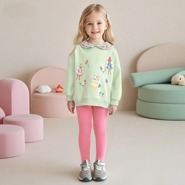 Toddler & Kids Fairy Floral Top & Pink Leggings Outfit