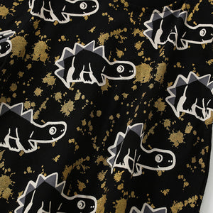 Black Dinosaur Print Pajama Set