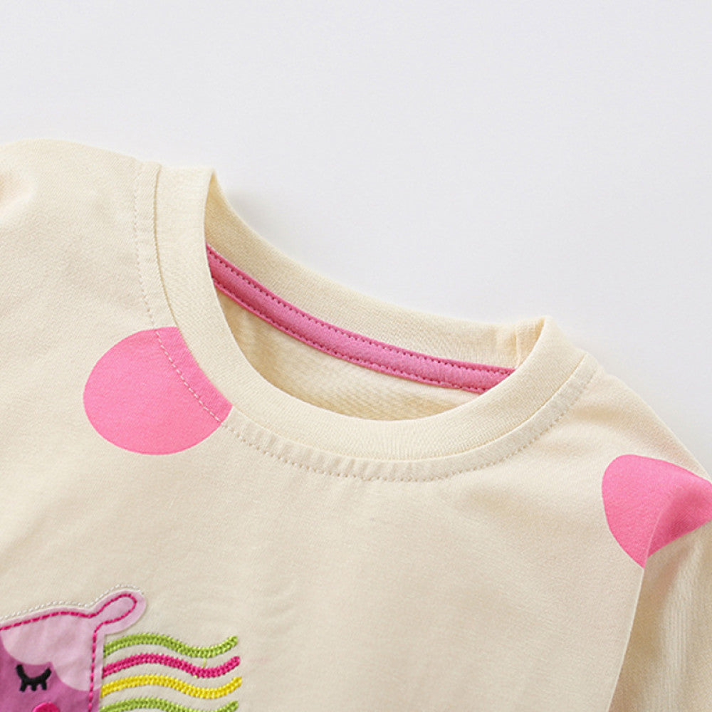Soft Polka-Dot Unicorn Pajama Set