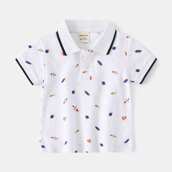 Toddler & Kids Fun Pattern Polo Shirts for Boys - Yarafly