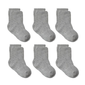 "Morgan" Anti-Slip Baby, Toddler & Children's Socks -6-Pack