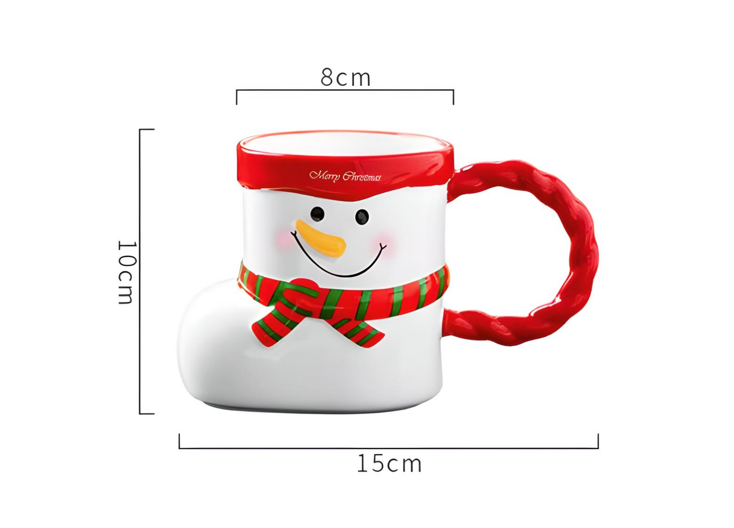 Whimsical Christmas Character Mugs Set - Santa and Snowman Sock Shaped Ceramic Cups - Yarafly 