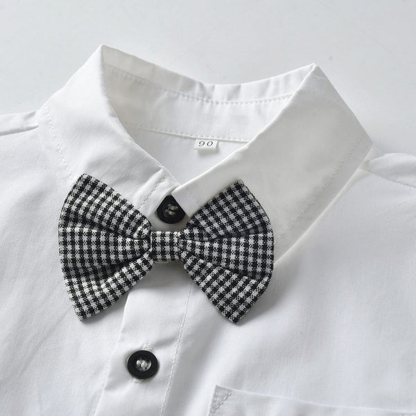 Toddler Boys’ Classic Dress Shirt and Suspender Pants Set (12M–6T)