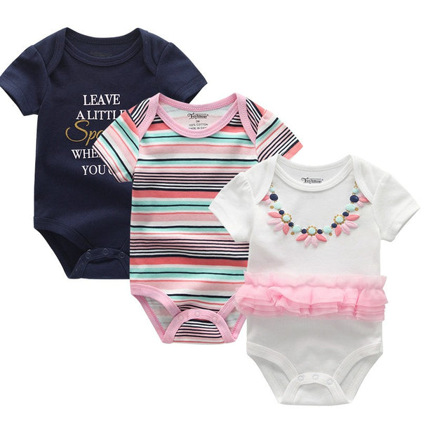 "Olivia" Baby Girl Bodysuit 3-Pack Set