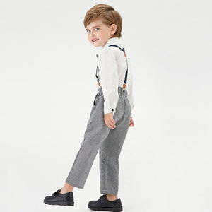 Toddler Boys’ Classic Dress Shirt and Suspender Pants Set (12M–6T)