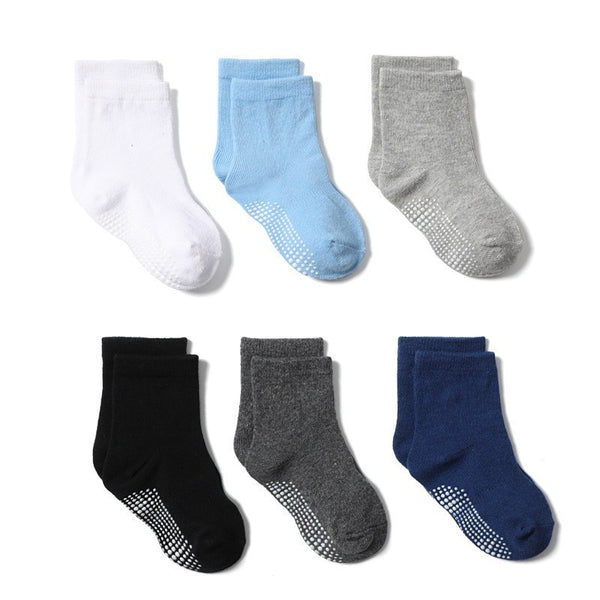 "Morgan" Anti-Slip Baby, Toddler & Children's Socks -6-Pack
