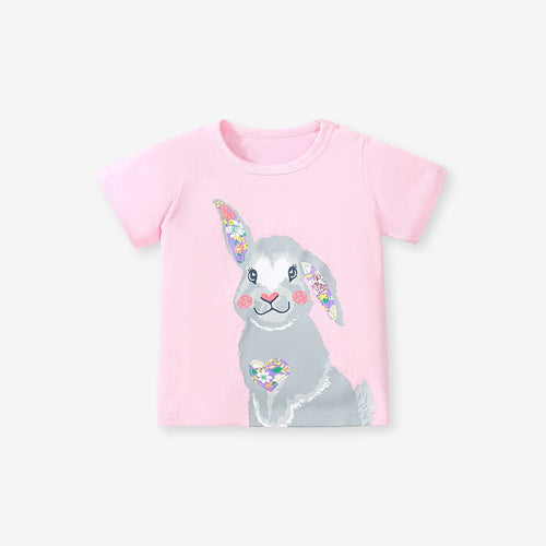 Toddlers & Kids Pink Bunny Graphic T-Shirt
