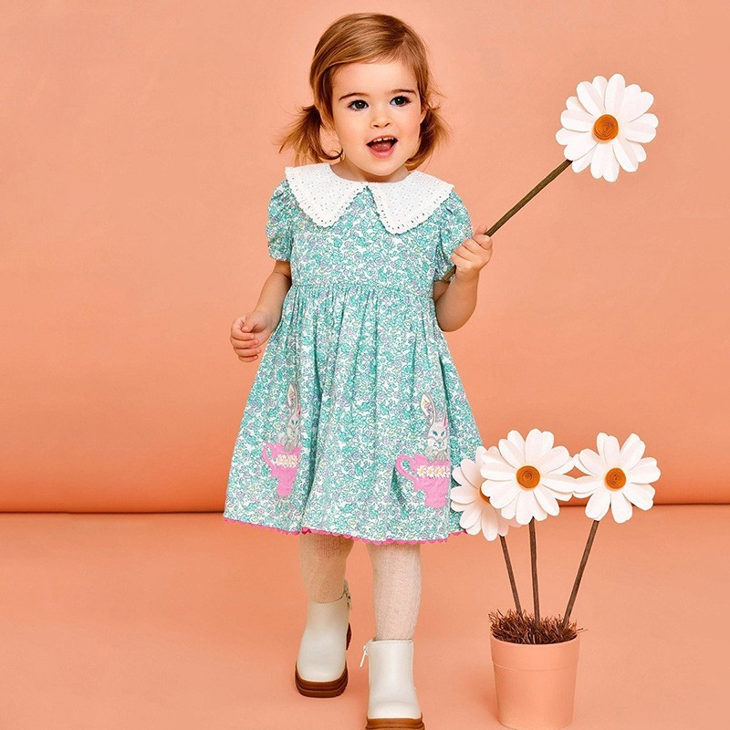 Toddler and Kids Summer Whimsical Bunny Garden Dress