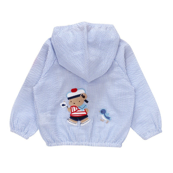 Baby, Toddler & Kids Ahoy Sailor! Cartoon Navy Bear Hooded Jacket for Boys & Girls