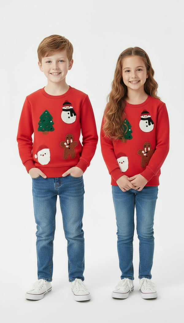 Red Christmas Sweater for Toddler and Kids Boys & Girls - Long Sleeve