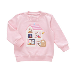 Baby, Toddler & Kids Cute Animal Friends Pink Pullover Sweatshirt for Girls