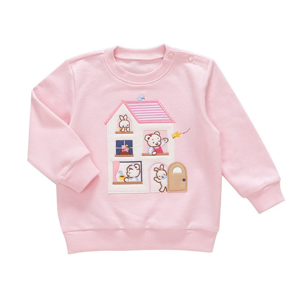 Baby, Toddler & Kids Cute Animal Friends Pink Pullover Sweatshirt for Girls