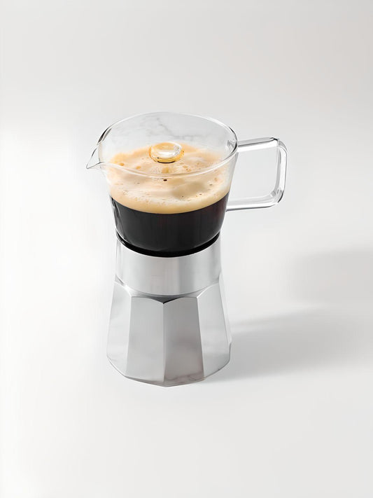 Premium Glass Stovetop Moka Pot Coffee Maker - Modern Elegance Meets Traditional Brewing - Yarafly