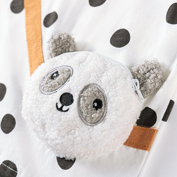 Toddler & Kids Playful Polka Dot Panda Pocket T-Shirt and Shorts Set