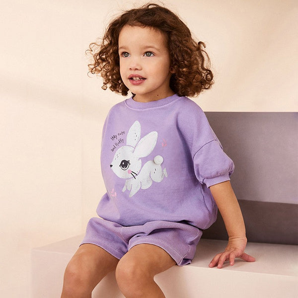 Toddler & Kids Lavender Bunny Summer Set