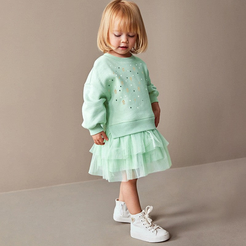 Toddler & Kids Girls Mint Green Layered Dress