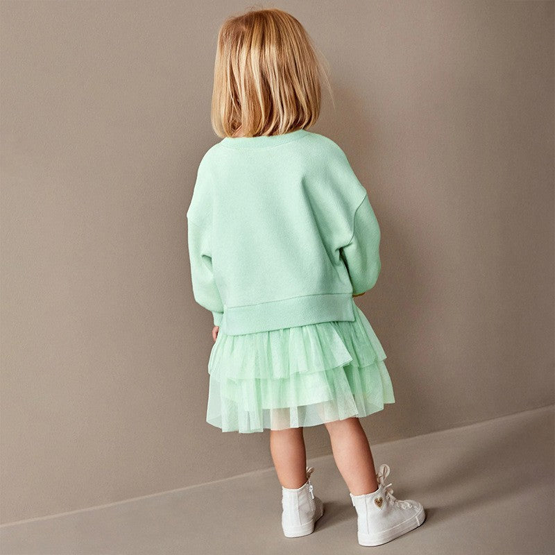 Toddler & Kids Girls Mint Green Layered Dress