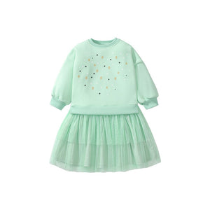 Toddler & Kids Girls Mint Green Layered Dress