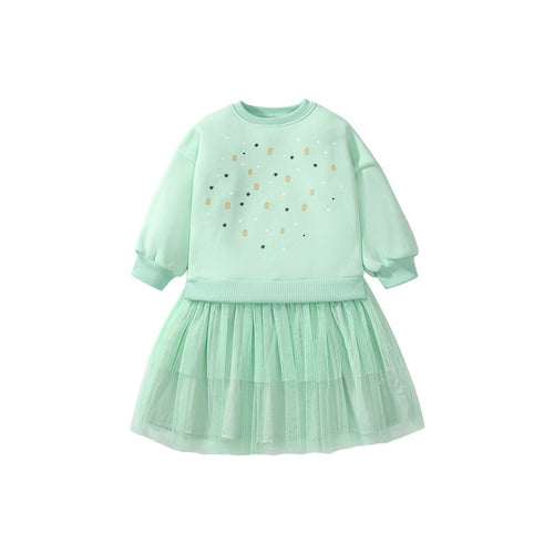Toddler & Kids Girls Mint Green Layered Dress