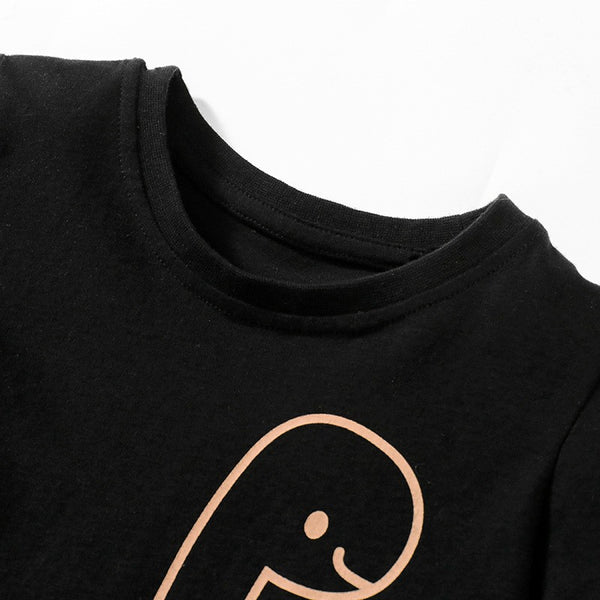 Black Dino Graphic Tee & Brown Shorts Toddler & Kids 2-Piece Outfit