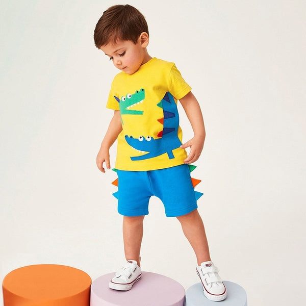 Colorful Crocodile 2-Piece Summer Set for Toddlers & Kids (2T–7T)