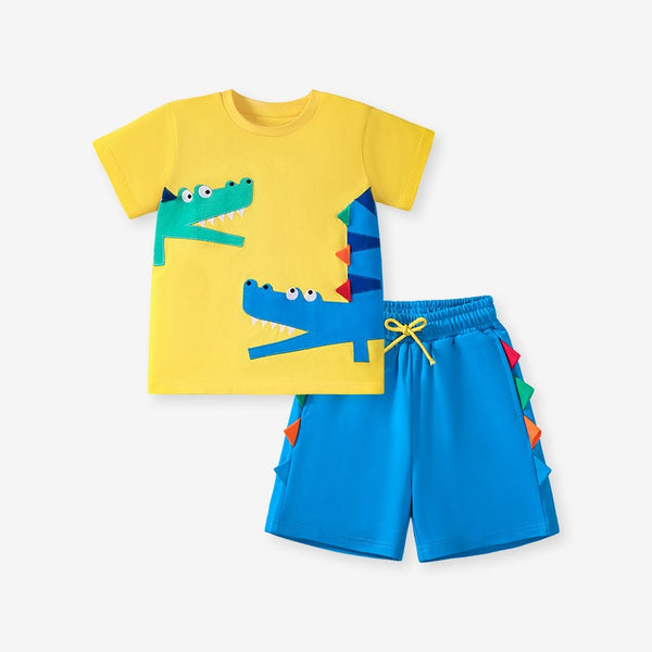 Colorful Crocodile 2-Piece Summer Set for Toddlers & Kids (2T–7T)