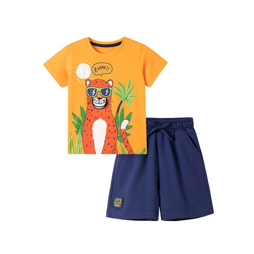 Boys 2-Piece ROAR! Cheetah Summer Outfit for Toddler & Kids (2T–7T)