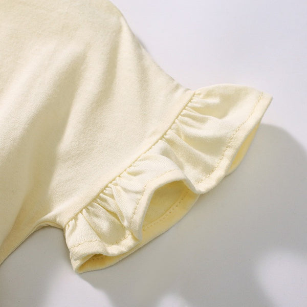 Toddler & Kids Yellow Ruffle Sleeve Dress for Girls
