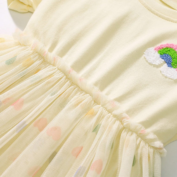 Toddler & Kids Yellow Ruffle Sleeve Dress for Girls