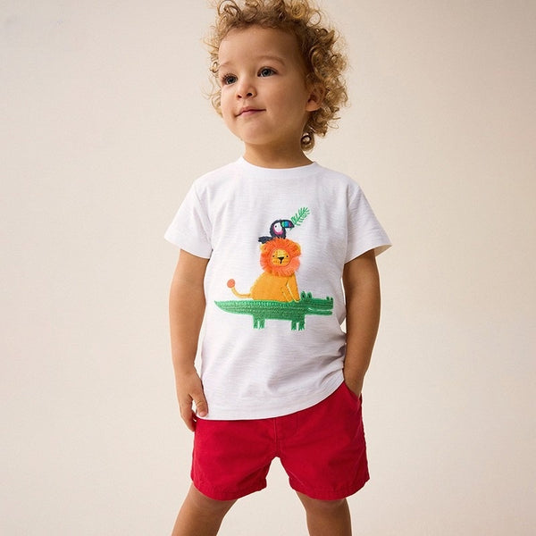 2-Piece Lion & Alligator Summer Outfit for Toddler & Kids (2T–7T)