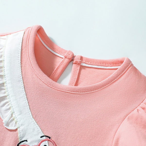 Toddler & Kids Goose Embroidered Ruffle Dress